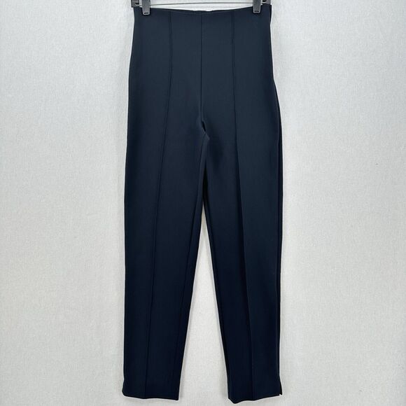 Lauren Vidal Paris Pants 6 Small High Rise Slim Miracle Navy Minimal Career EUC - Picture 1 of 13